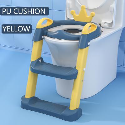 China Large Baby Trainning Potty Chair Infant Toilet Baby Potty Trainer Plastic Seat With Ladder for sale