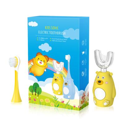 China Imported Soft Dupont USB Charging / Food Grade Powered To Vibrate Sonic Automatic Mini Electric Amazon U-Shaped Toothbrush For Children Shenzhen Made for sale