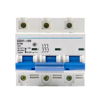 China Nc-3P100A molded case miniature circuit breaker dz47-100 household circuit breaker 380V 3 for sale