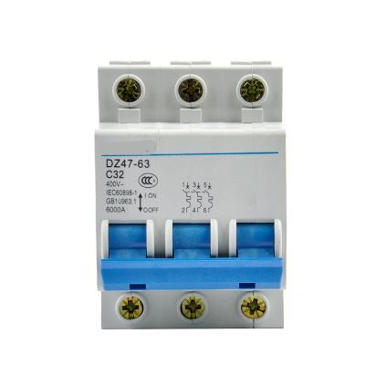 China Dz47-63A 3P High Breaking Low Voltage Air Switch Single Stage C45 Miniature Circuit Breaker 3 for sale