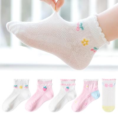 China Wholesale Sporty Thin Spring Summer Knit Student Children Socks Baby Girl Boy Kids Cotton Mesh Cartoon Socks Fashion Breathable Cute for sale