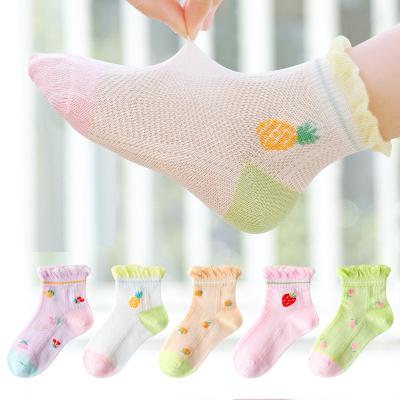 China New Wholesale Spring Sporty Summer Thin Knit Mesh Cartoon Cotton Children Boy Girl Baby Student Children Socks Fashion Breathable Cute for sale