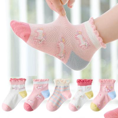 China Wholesale Spring Summer Sports Children Thin Knit Student Children Socks Baby Girl Boy Cotton Cartoon Mesh Socks Fashion Breathable Cute for sale