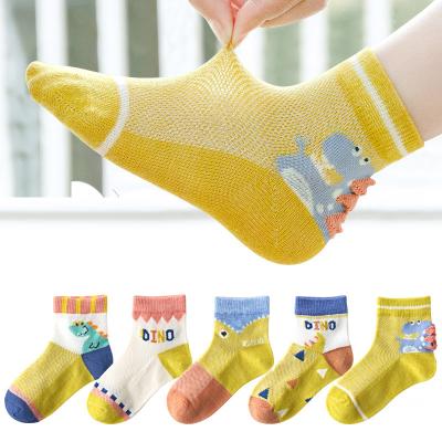 China Wholesale Children Sports Lightly Knit Breathable Cute Student Children Cotton Socks Baby Girls Boys Cartoon Mesh Socks Spring Summer Fashion for sale