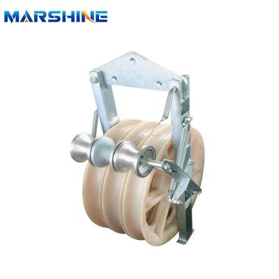 China Galvanized Transmission Conductor Pulley Stringing Block With Welding Aluminum Sheave for sale