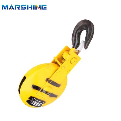 China Dubbelzijdige haakjes Stringing Block Antistatisch Draagbaar Staal Lifting Electric Hoist Pulley Block Te koop