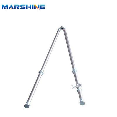 China Tubular A-Shape Gin Pole Made Of High Strength Aluminum Alloy With Manual Winch for sale