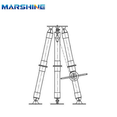 China Equipo de cuerda eléctrica de aluminio trípode poste de ginebra con cabrestante manual pago completo en venta