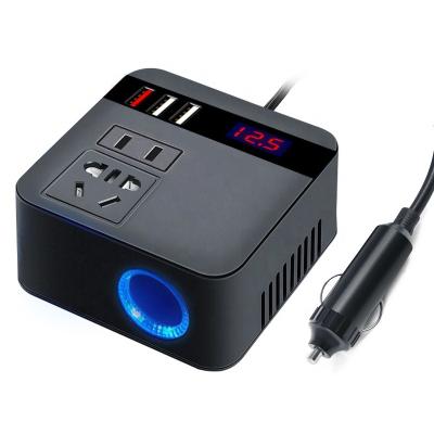 China Fast Mobile Phone Charger Car Mounted Multifunctional Inverter 150W12V/24VDC To Lighter Cigarette Power Converter 220VAC QC3.0USB FLB Mobile Phone Charger for sale