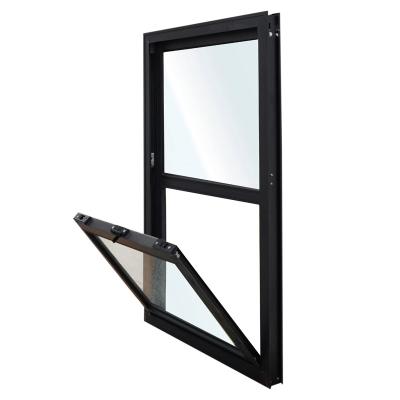 China Sliding Thermal-break Black Double Hung Window Trim Aluminum Hung Window Top Hung Window for sale