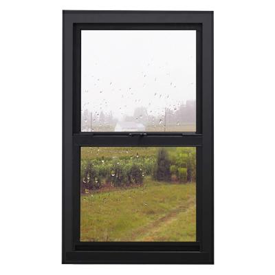 China Sliding Vertical Sliding With Insect Screen Black Aluminum Window Top Hung Double Hung Window Trim Aluminum Hung Window for sale