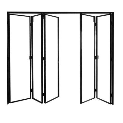 China Sound Insulation Excellent Quality Aluminum Fireproofing And Soundproof Double Glass Bi Folding Doors for sale