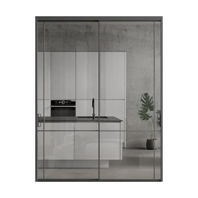 China Sound Insulation Factory Wholesale Frameless Aluminum Interior Silent Sliding Door for sale