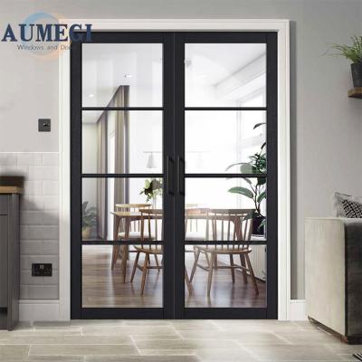 China Waterproof Modern Style Interior Casement Door Single Glass Swing Door Kitchen Aluminum French Aluminum Door for sale