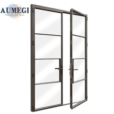 China Factory Aluminum French Door Interior Door Waterproof Swing Door Doubles Wholesale Prices for sale