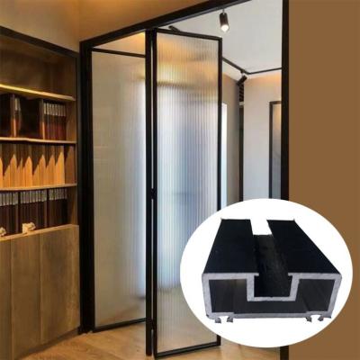 China Waterproof Discounted Prices Waterproof Slim Narrow Frame Folding Accessories Sliding Door Aluminum Profile for sale