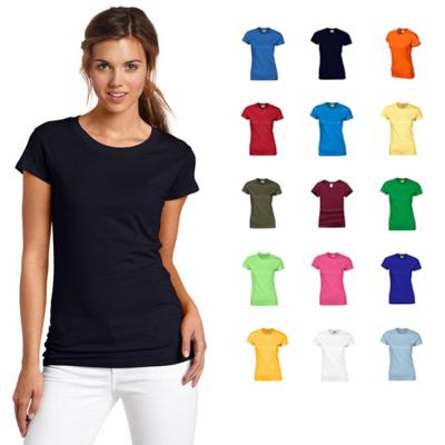 China Anti-Wrinkle Women's T-shirts Summer Casual Customized Graphic Logo Plain Short Sleeve Slim Fit Tees For Women Ladies Loose RS00642 for sale