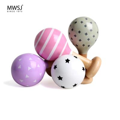 China Environmental MWSJ Series Newest Designs Custom Musical Maracas Toys Colorful Wooden Maracas Wooden Toys for sale