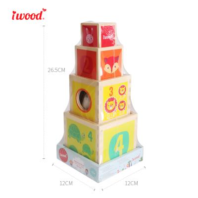 China Environment Wooden Animal Stacking And Interlocking Blocks Puzzle Box Set Stacking Blocks for sale