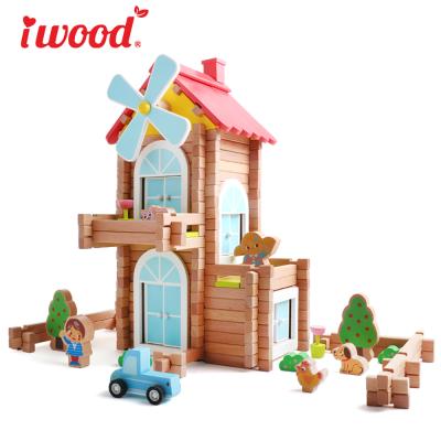 China Educational Environment Iwood Series Pretend Play Wooden Mini House Kids Furniture Toys For Amazon for sale