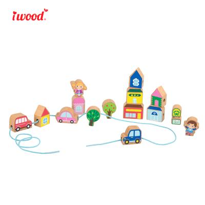 China Environmental iWood Series Educational Learning Toddler Toys Wooden City Beads for sale