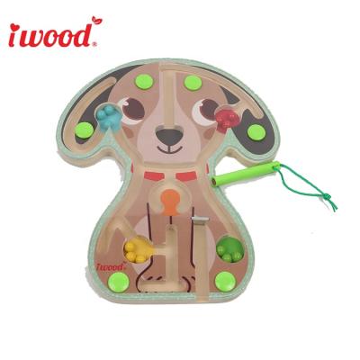 China Environmental Maze Wooden Baby Toys Magnetic Attracting Animal Modeling for sale