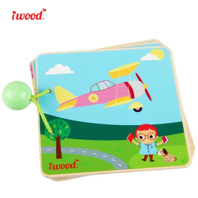 China Environment iWood Series Wooden Kids Books Three Packs for Toddlers or Children, Natural Wood Storybook for sale