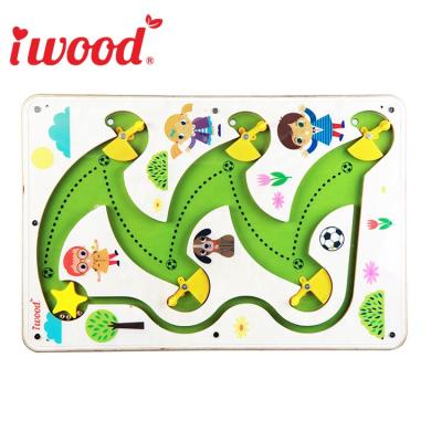 China Environment Toddlers Wooden Toys Maze Game Circle Bead Wooden Early Learning Environmental Educational Toy for sale