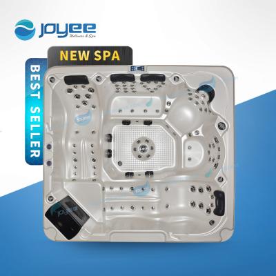 China JOYEE SPA Large Party Wholesale 6 People Hottub Modern Garden Swimming Pool Outdoor Whirlpool Bubble LED Jets Swimming Tub for sale