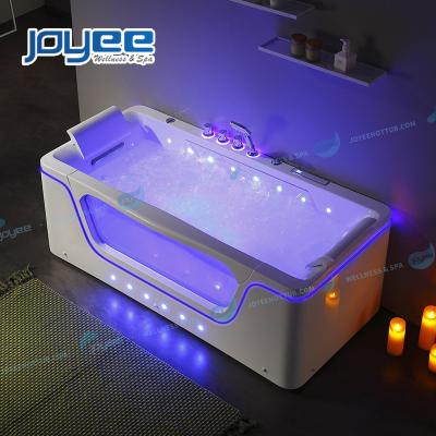 China Smart Skirt Massage Bathtub (Straight Skirt) Hotel Double Side Sanitary Ware JOYEE Led Lighting Large Waterfall Water Jetted Indoor Acrylic Bathtub for sale