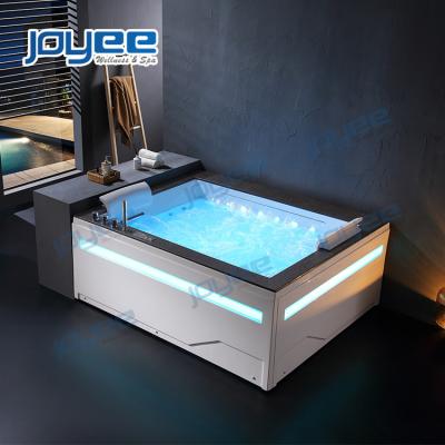 China JOYEE Double Side Skirt Massage Tub Factory OEM Service Two People Massage Waterfall Spa Whirlpool Portable Bathroom Acrylic Bathtubs for sale