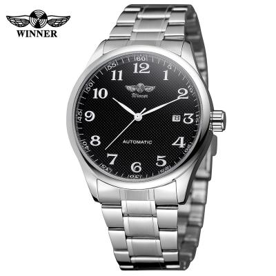 China Power Reserve Wristwatches Watches T-Winner Mens Fashion Automatic Custom Logo Stainless Steel Bracelet Watch for sale