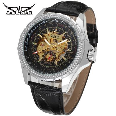 China Hot Sale Fashion Power Reserve JARAGER 2020 Skeleton Automatic Mens Wrist Watch Custom Logo OEM Watches for sale