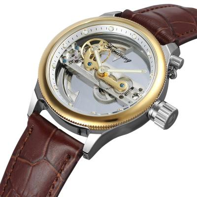 China Power Reserve China Manufacturer Forsining Leisure Men Watch Automatic Skeleton Genuine Leather Male Wristwatches for sale