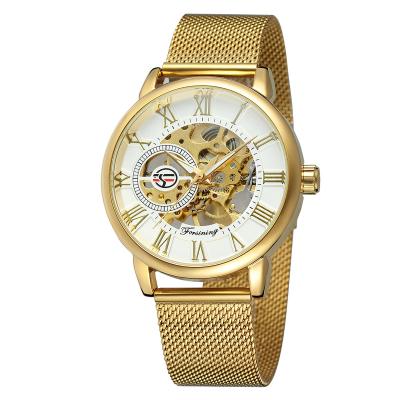 China Custom Power Reserve FORSINING Fashion Business Men Watch OEM Mechanical Skeleton Luxury Male Wristwatches for sale