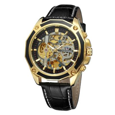 China Power Reserve Top 10 Wristwatch Brands Forsining Saat Mens Gold Automatic Mechanical Reloj Clock Band Your Own Luxury Automatic Skeleton Watches for sale