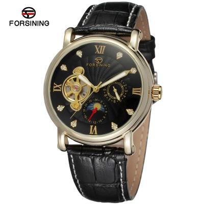 China Forsining China Wholesale Moon Phase Watch Analogue Elegant Private Label Tourbillon Automatic Mechanical Watch Men's Watch Men's Watch for sale