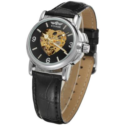 China Power Reserve China Manufacturer T-Winner Hot Selling Elegant Women Watch Automatic Leather Strap Skeleton Watches for sale