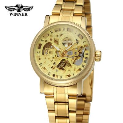 China Power Reserve Latest Luxury Automatic Skeleton Girl T Winner Factory Golden Hand Watch for sale