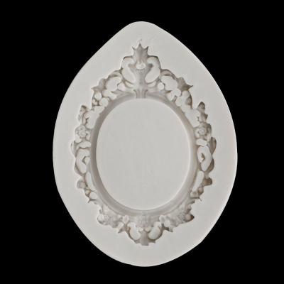 China Sustainable Retro European Style Mirror Shape Silicone Chocolate Mold DIY Baking Decoration for sale