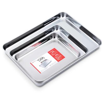 China Sustainable Wholesale Custom Stainless Steel Food Grade Bakeware Set Oven Baking Tray Baking Pan Griddle for sale