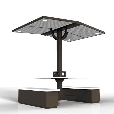 China Steel Plastic /PVC Popular Outdoor Design Furniture Solar Powered Cell Phone Table Charging Station for sale