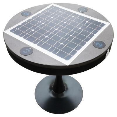 China Multifunction Stainless Steel Mobile Phone Charging Smart Wifi Solar Powered Table for sale