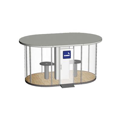 China Waterproof Popular Outdoor Metal Panel Tempered Glass Smoking Area Room Shelter for sale