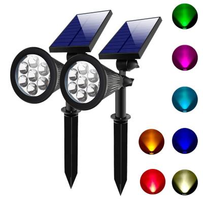 China Garden IP65 Waterproof 7 LED Adjustable Outdoor Solar Powered Landscape Light Spotlight For Home for sale