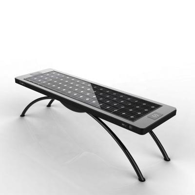 China Solar Urban Outdoor Patio Bench Smart Funiture Phone Charger Bench For Various Devices for sale