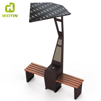 China Galvanized Sheet/PVC Plastic Solar LED Lighting Smart Urban Benches Charging Phones And Tablets From Solar Panel for sale