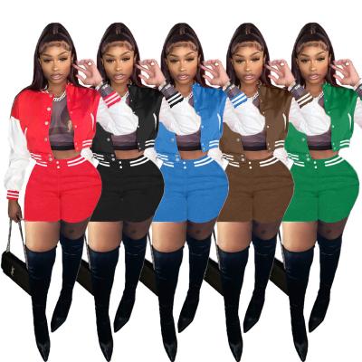 China Boutique Clothing Women Shorts QUICK DRY Hoodies Sets Baseball Two Piece Jackets Shorts Suits Clothes 2022 Spring Summer for sale