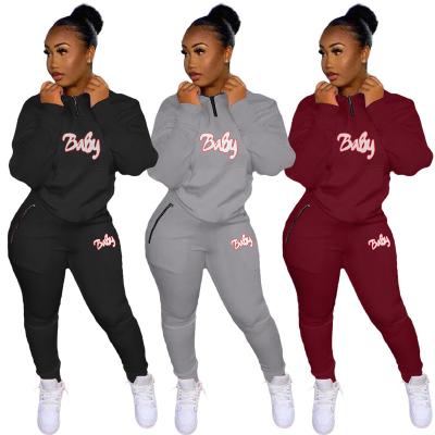 China Winter QUICK DRY Jogger Suits Women Hoodies Jogger Pants Two Piece Sets Clothing Letters Baby Printed Outfits New Arrivals for sale