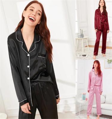 China 2021 Two-Piece Women's Breathable Spring Drop New Arrival Sleepwear Homewear Night Wear Pajamas Set Pant Suits Pants Suits for sale